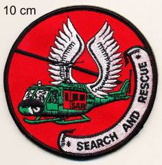 Aufnäher Bundeswehr SAR Search and Rescue farbig mit Klett, 10 cm Durchmesser